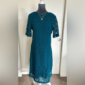 Teal lace dress
